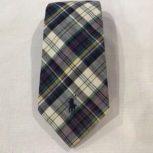 Ralph Lauren Tartan Plaid Necktie Polo Pony Tie